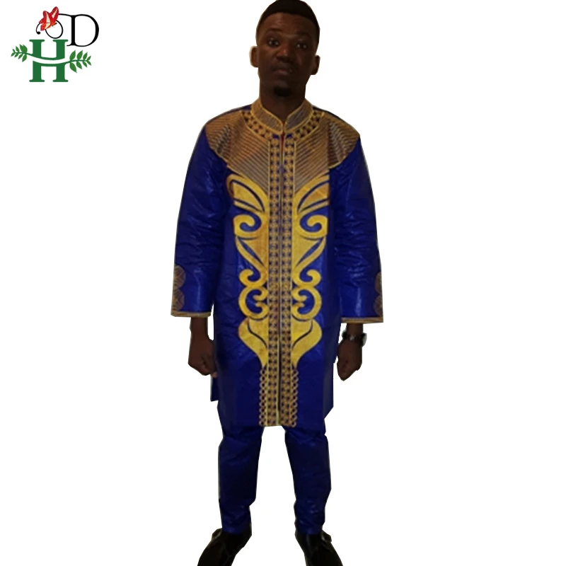 

(Free Shipping)Africa's richest man costume Bazin embroidery design Dashiki style 100% cotton Bazin PH47