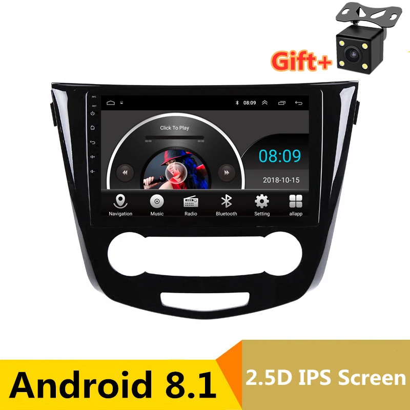 10 "2.5D ips Android 8,1 автомобильный DVD мультимедийный плеер gps для Nissan Qashqai/X-Trail 2014-2016 аудио Автомагнитола стерео навигация