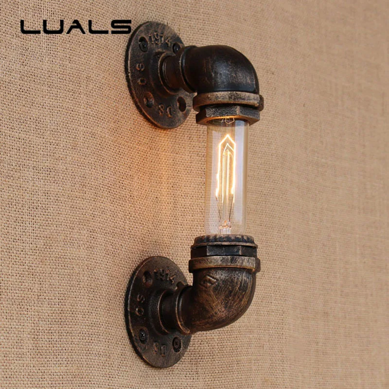 

Loft Pipe Lamp Simple Small Retro Wall Light Cafe Bar Industrial Style Edison Wall Lights Creative Water Pipes Indoor Lighting