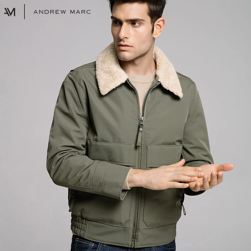 ANDREWMARC 2017 Man Parka Jacket Coat Slim Thick Cold Warm