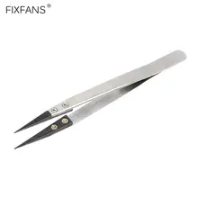 FIXFANS Нержавеющая сталь керамический пинцет антистатические термостойкие изолированные прецизионные Пинцет с заостренным кончиком Инструменты для ремонта телефона