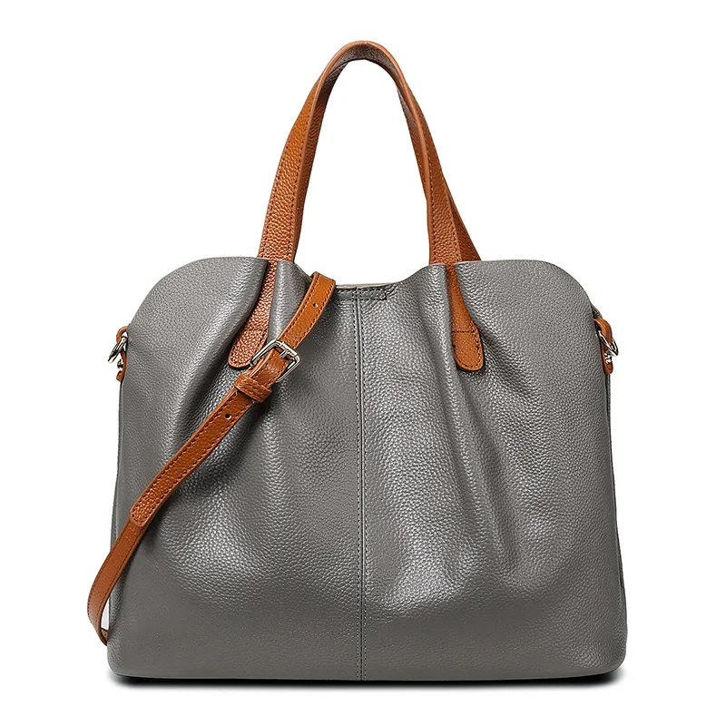 

Miyahouse High Quality Genuine Leather Composite Bag Women Head Layer Cowhide Litchi Grain Handbag Portable Shoulder Bag
