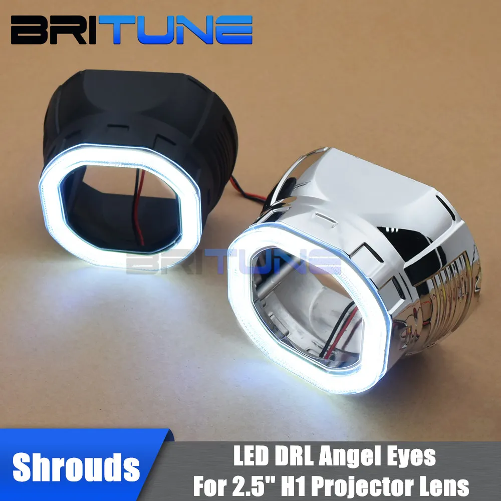 Britune прожекторы COB LED Квадратные ангельские глазки оправы для фар линзы