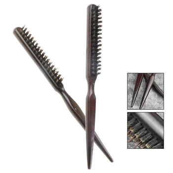 

Wood Handle Hair Comb Brush Natural Boar Fluffy Bristle Anti Loss Combs Teasing Bristle Hairdressing Barber Tool Salon Hairbrush