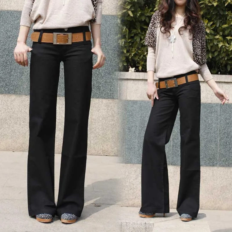 2019 Spring and Autumn new thin straight jeans women casual pants big yards wide leg Trousers fashion pants women A313 2019 Spring and Autumn new thin straight jeans women casual pants big yards wide leg Trousers fashion pants women A313