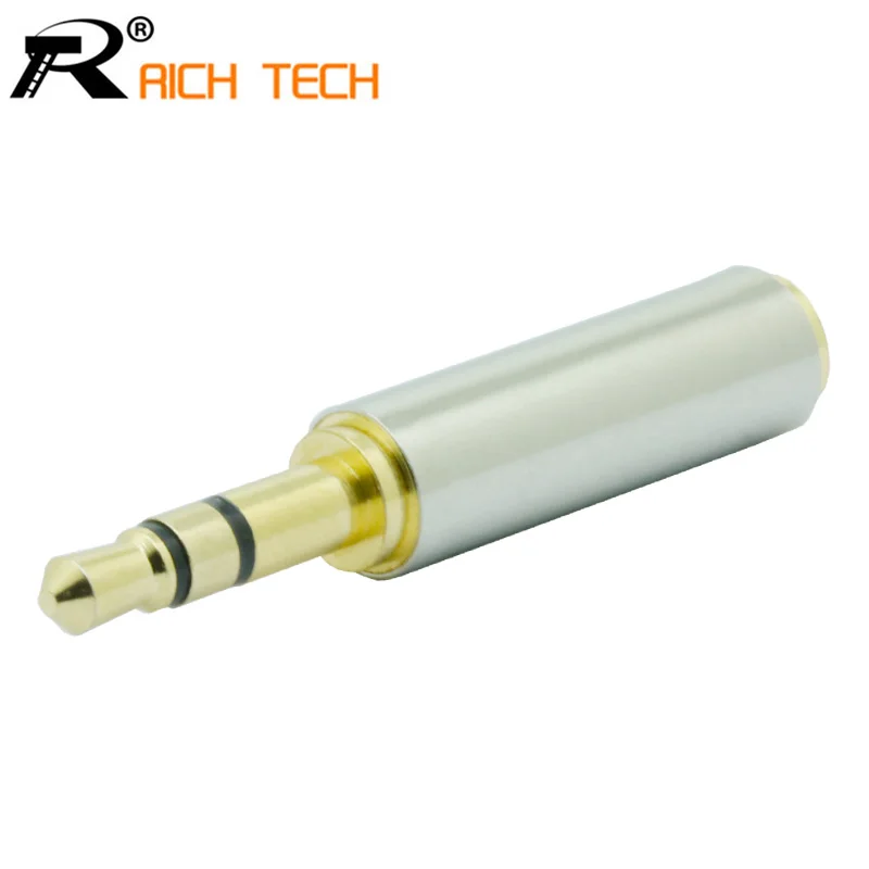 

10pcs Adapter Gold 3.5 mm 3pole Male to 3.5 mm 3pole Female audio Stereo Adapter Plug Converter Headphone jack