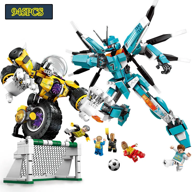 

Enlighten Building Block Super Soccer World Cup Decisive Battle 5 Figures 945pcs Educational Technic Bricks Toy For Boy Gift
