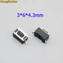 ChengHaoRan 10pcs 3*6*4.3mm Panel PCB Momentary Tactile Tact Push Button Micro Switch 2 Pin DIP Light Touch Keys Keyboard black цена ChengHaoRan 10pcs 3*6*4.3mm Panel PCB Momentary Tactile Tact Push Button Micro Switch 2 Pin DIP Light Touch Keys Keyboard black цены онлайн