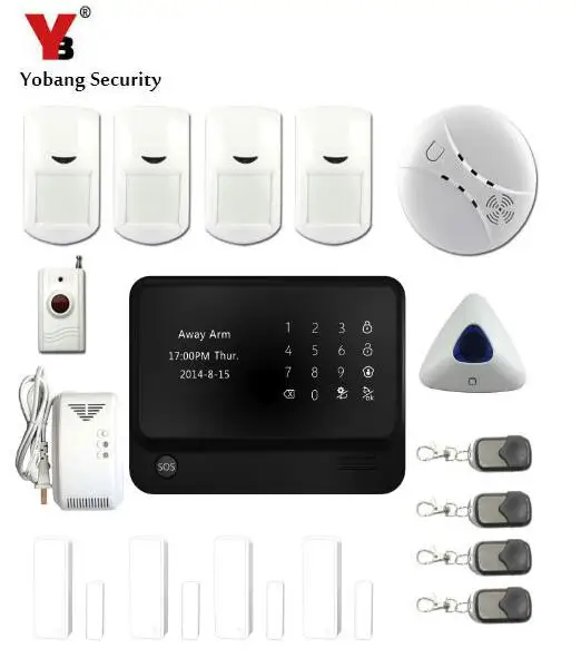 

YoBang Security Home Office Security G90B WIFI GSM Alarm Android IOS APP Gas Control Sensor 433MHZ Smoke Fire Detector Alarm