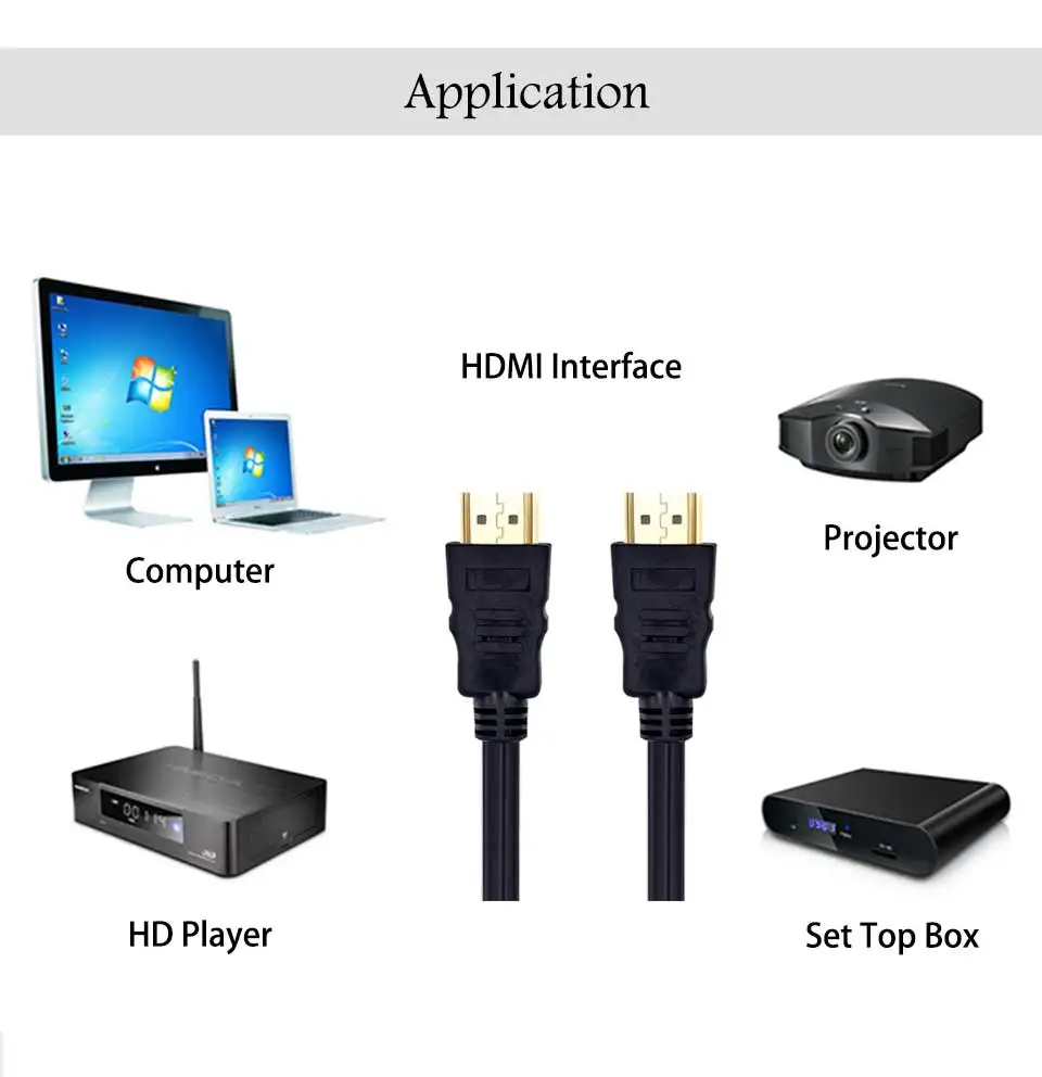 HDMI 1.4 Cables hdmi To Hdmi 5m 3m Lead High Speed With Ethernet 1080p For Monitor Projector TV Computer Black Line 2018 New (7)