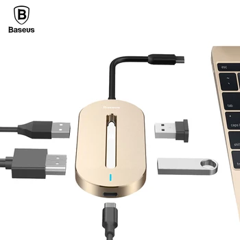 

Baseus Universal HUB Type-c Converter Type C Male to HDMI USB 3.0 Type-c Female Adapter Cable For Macbook Pro Type-c Notebook