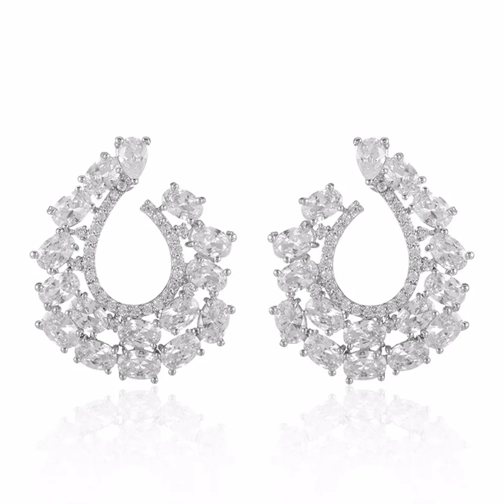 

GrayBirds High Quality With Clear AAA Cubic Zirconina Water Stud Earrings Luxury Jewelry For Office Lady XYE002