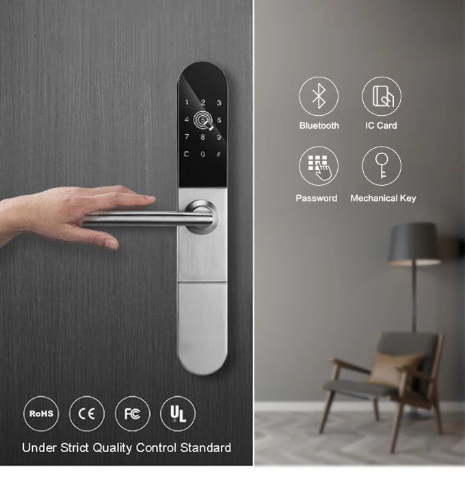 US $156.43 Waterproof Keyless European Bluetooth WiFi Electronic Door Lock App Smart Digital Code Lock For Aluminum Door