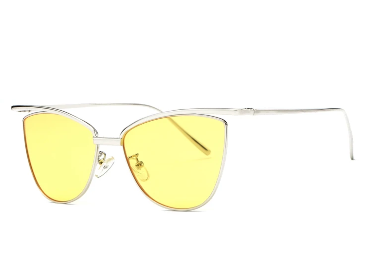AEVOGUE, солнцезащитные очки для женщин, новейшие, брендовые, дизайнерские, кошачий глаз, линзы, покрытие, сплав, оправа, солнцезащитные очки, UV400, AE0416 - Цвет линз: NO5