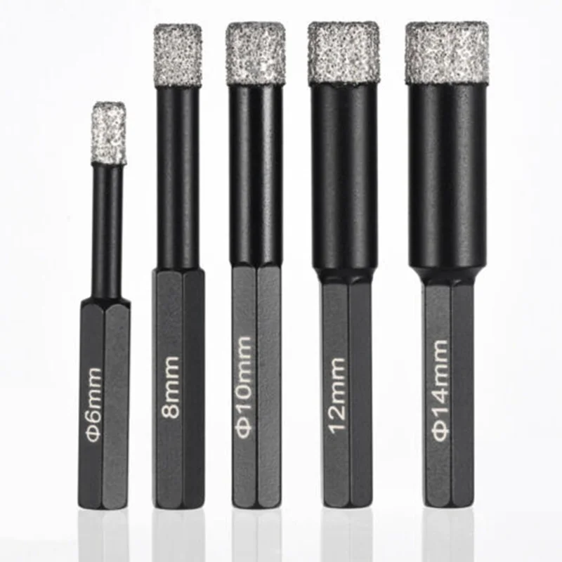 

5pcs M14 Cooling Wax Drill Bit Vacuum Brazing Technology 6/8/10/12/14mm