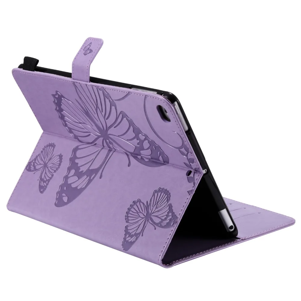 Для Coque iPad 9,7 Чехол элегантный бабочка кожаный бумажник Folio Kickstand чехол для iPad 9,7 дюймов слот для карт планшета