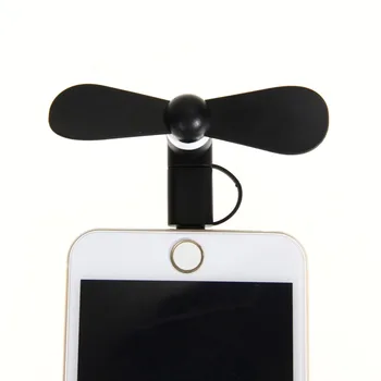 

ALLOYSEED Color Random Portable 2 in 1 Cell Phone Mini USB Fan For Lightning Micro USB Cooling Fan For iPhone 5 6 7 X XS Samsung
