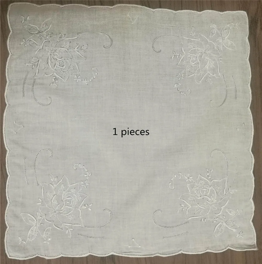 2 шт./лот 2 разных стилей Handkerchiefs11.5x11.5 "белый льняной ручная вышивка Винтаж цветочные платки Hanky для невесты подарки
