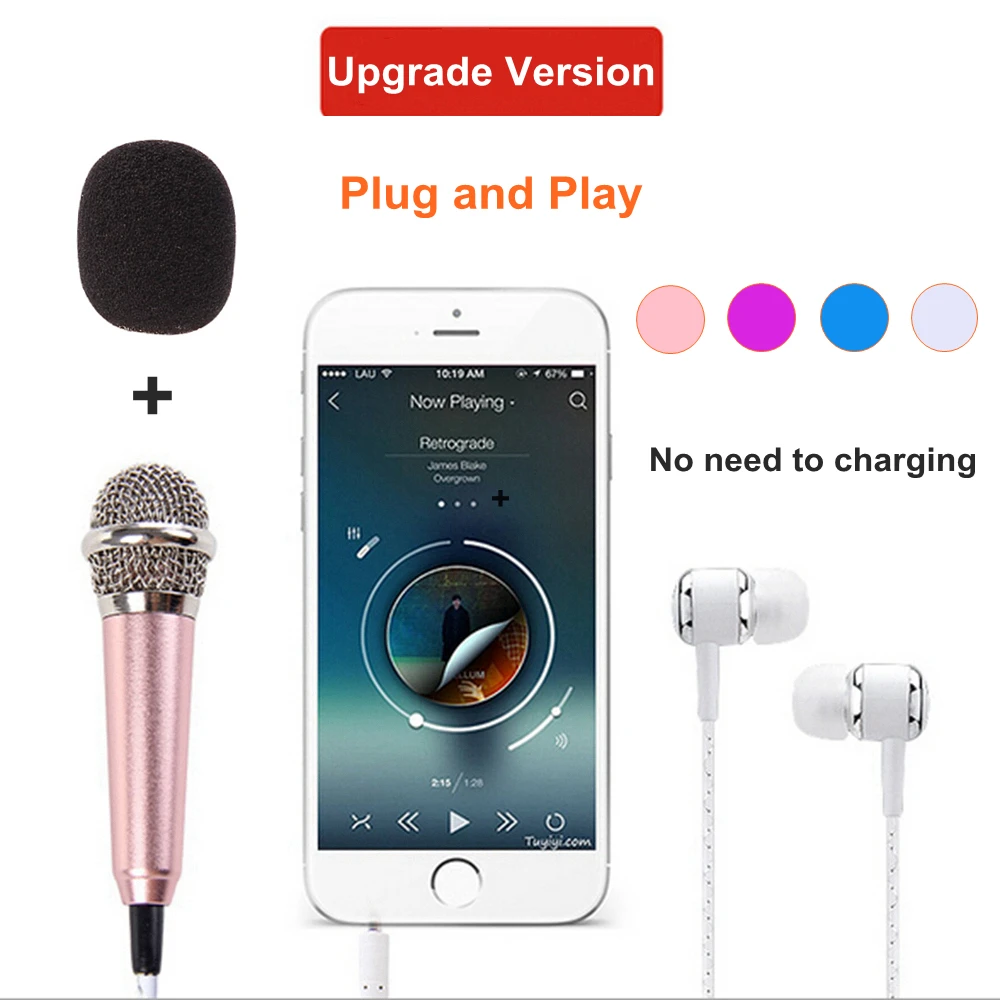 Metal 3.5mm AUX Jack Mini Professional Microphone Handheld Studio Wired Mic Mobile Phone