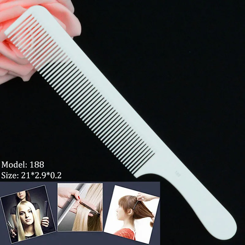 Профессиональный триммер для волос углеродный гребень парикмахер белый антистатический полный Стиль Парикмахерская резка гребень инструмент для укладки - Цвет: L188