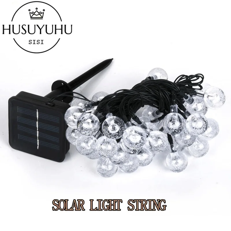 HUSUYUHU SISI Солнечный Глобус струнные огни 50 LED хрустальный шар Рождественское