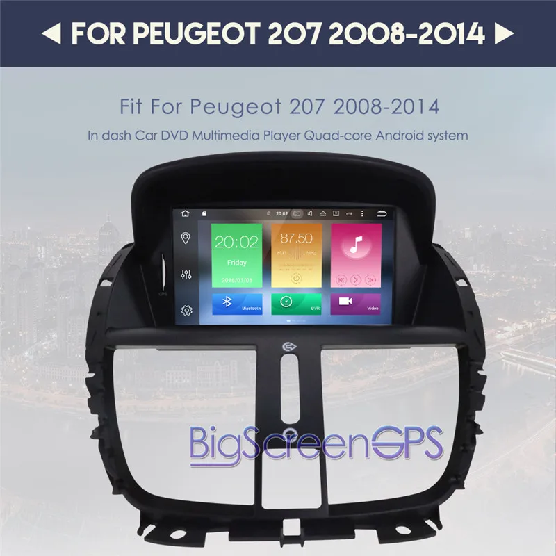 Discount Android 9.0 4+64GB Car GPS Navigation Car DVD Player For Peugeot 207 2008-2014 autostereo headunit radio multimedia built in DSP 2