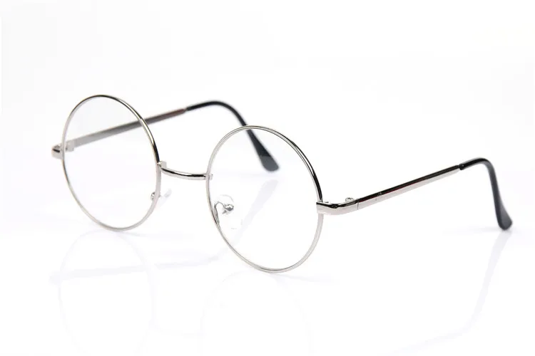 Калейдоскоп очки мужские и женские очки рама металлические круглые очки и прозрачные линзы оптические рамки прозрачные очки - Цвет оправы: SILVER