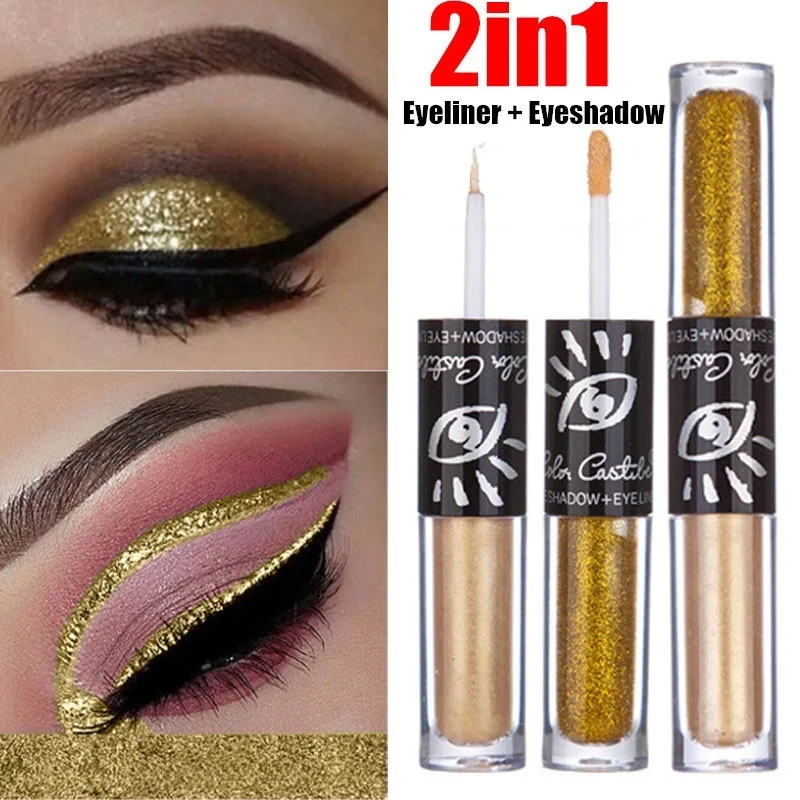 

1Pcs Glitter Eyeshadow Single Color Diamond Pearlescent Liquid Eye Shadow Shimmer Glitter Eyeliner Highlighter Makeup Cosmetic