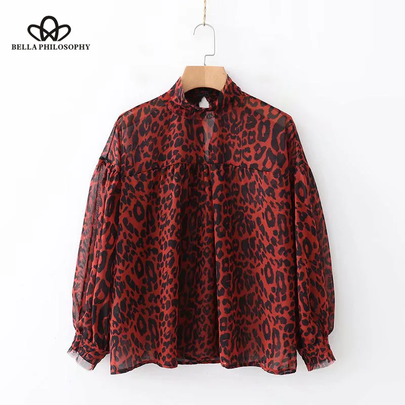 Wonder 2018 new Autumn Animal Print Women Shirts European And American Fashion Chiffon Ladies Undies Streetwear Blouses