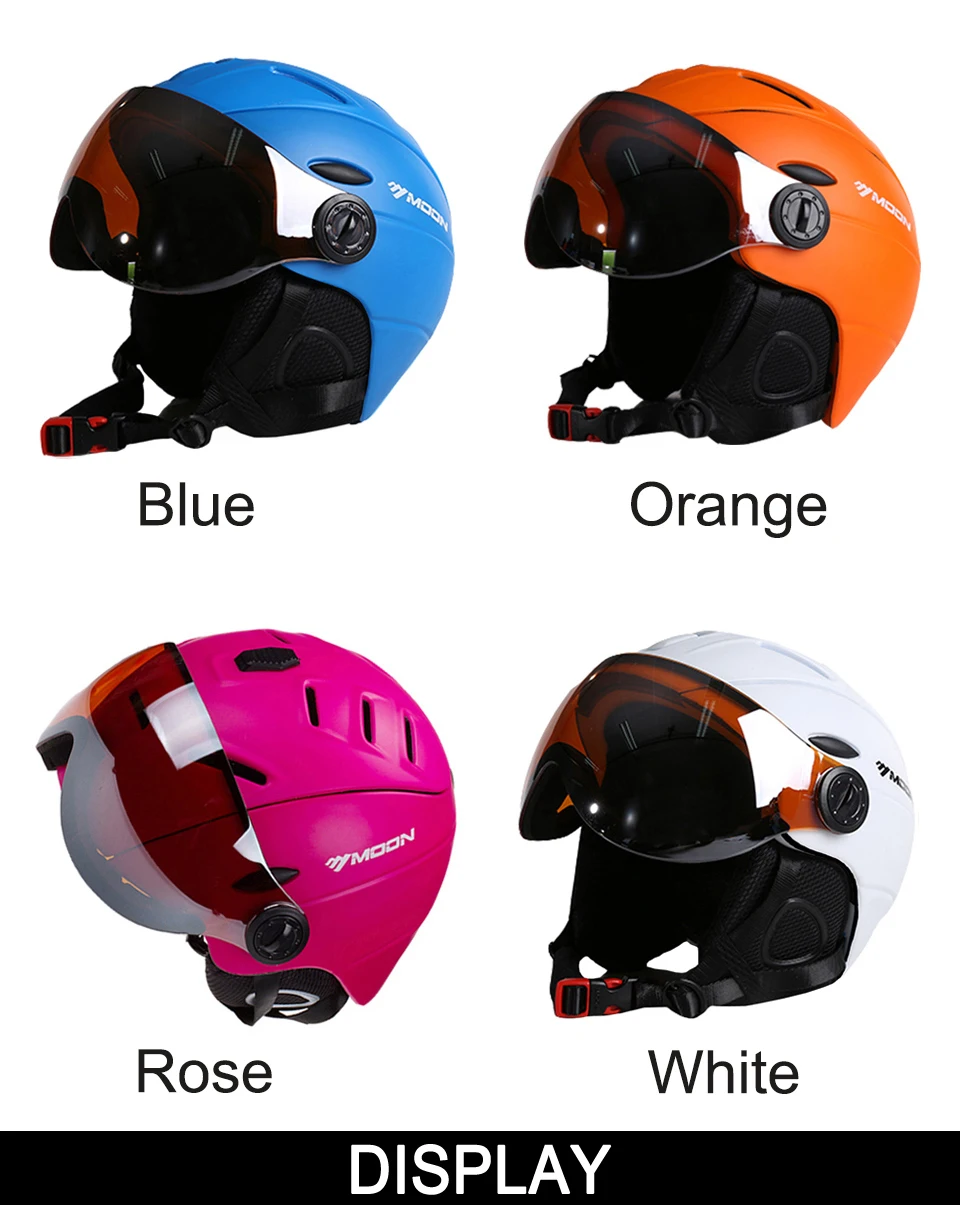MOON Goggles лыжный шлем CE сертификация безопасный лыжный шлем с очками Катание на коньках скейтборд катание на лыжах сноуборд шлем PC+ EPS
