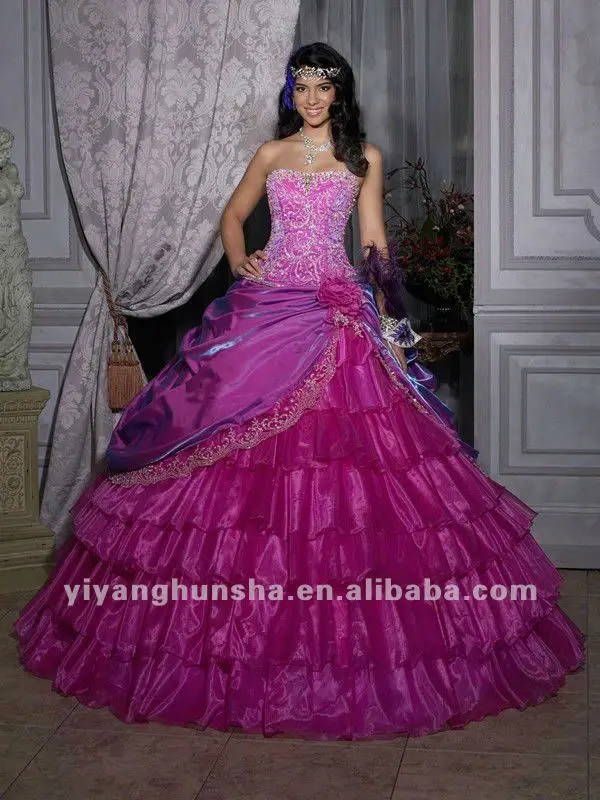 2012 Wonderful Detachable Ball Gown Strapless Floor-Length Quinceanera Dresses