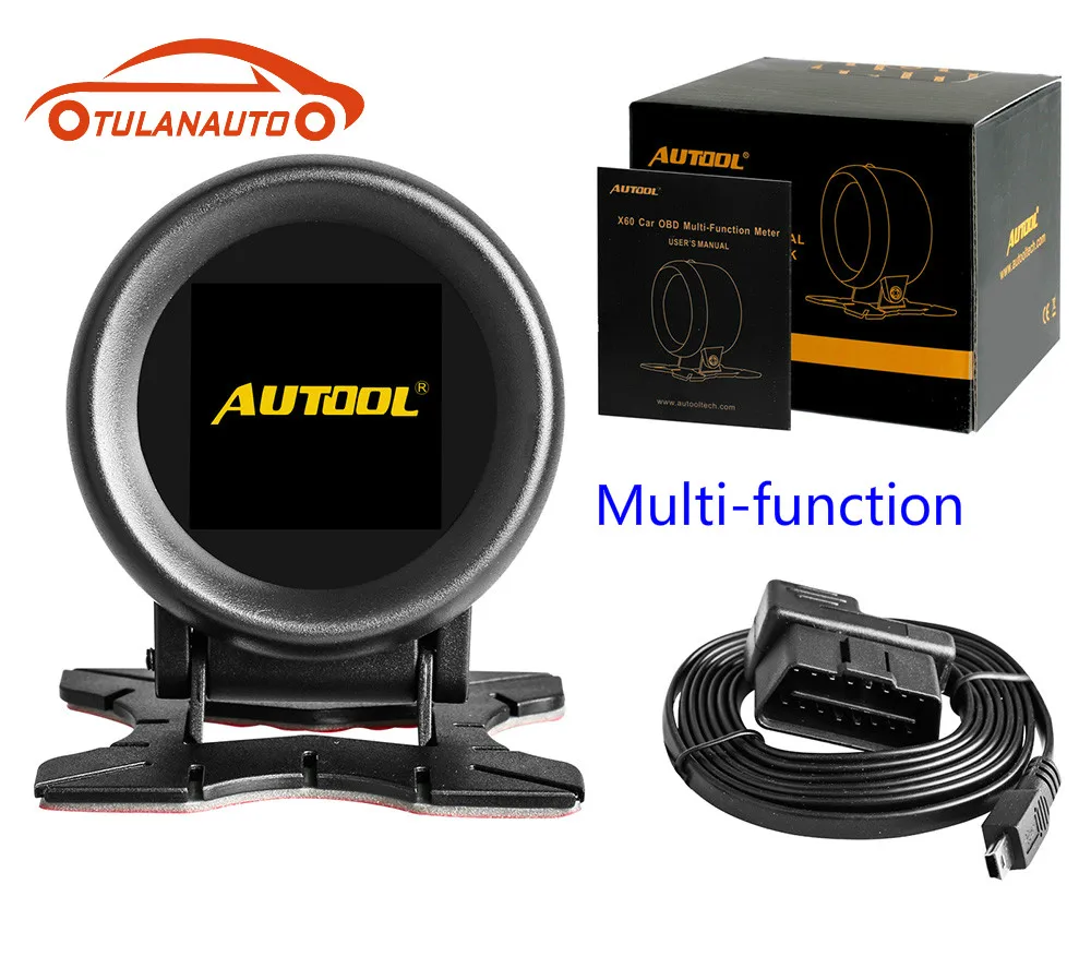 

TULANAUTO X60 Head Up Display Hud Obd Ii 2 Car Digital Meter Alarm Speed Oil Water Temp Gauge Odb2 Speedometer
