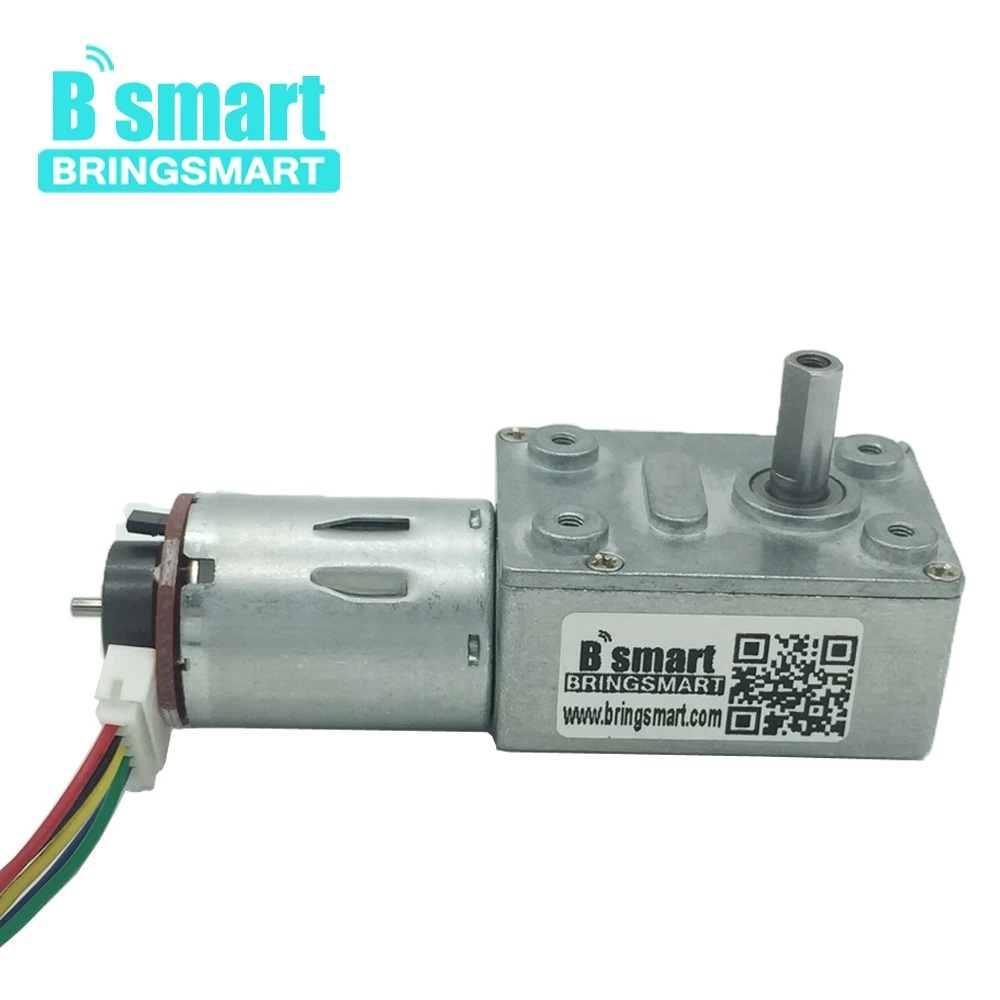 

Bringsmart Encoder Worm Gear Motor JGY-370B 12V DC Motor 90rpm High Torque 6rpm Mini Reduction Encoder With Hall Encoding Board