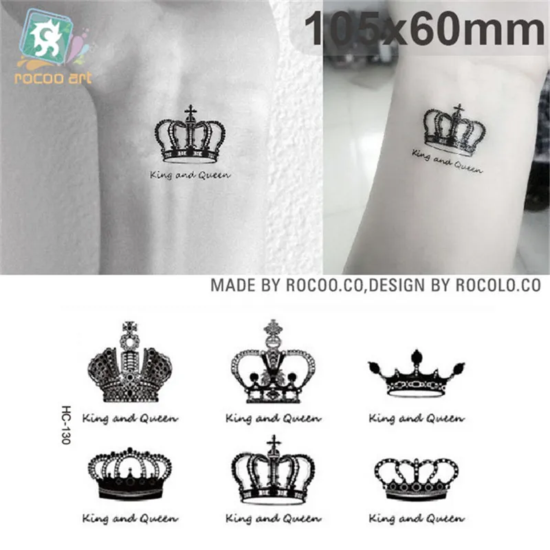 Couple Tattoo Stickers Temporary Tattoos Queen King Crown Tattoos  Waterproof Fake Tattoos Lover Wrist Tattoo Tatuajes Temporales - AliExpress