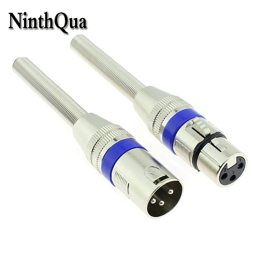 NinthQua 2 шт. XLR штекер гнездовой разъем с длинной пружиной 3 полюса KTV микрофон