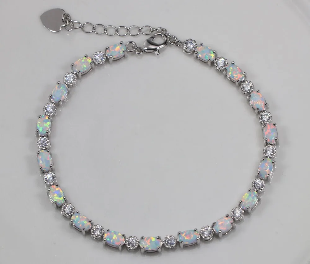 JLB-021  New Hot Oval Opal & Round Zircon Bracelet High Quality Ladies Jewelry Gift