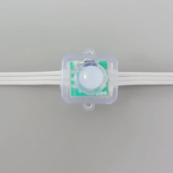 

WS2811 12v LED String Square RGB LED Pixel Module 12mm Full color Modules Waterproof led light for signage White Wire