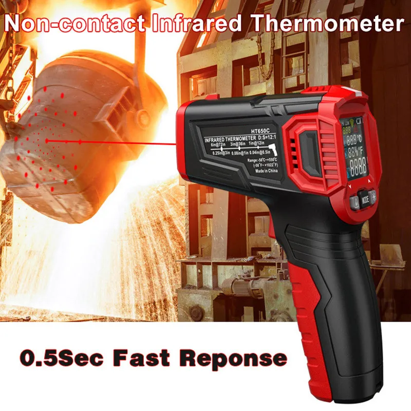 

Digital Display Thermometer Humidity Meter Infrared Hygrometer Temperature Pyrometer TN88
