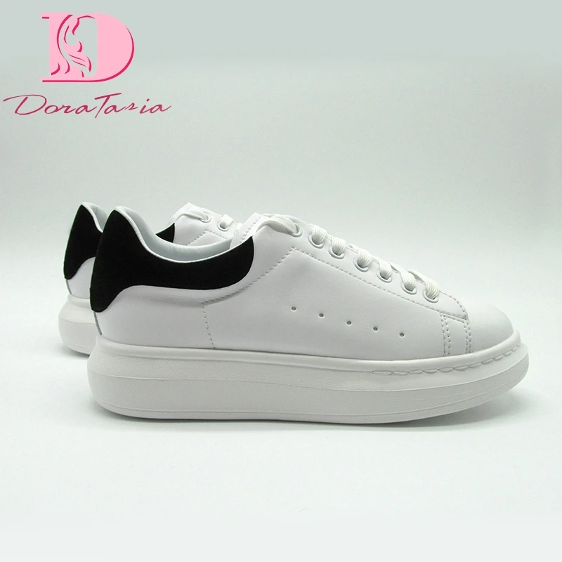 

Doratasia brand logo Ins style Fashion big size 44 chic Sneakers genuine leather flats leisure women Shoes Casual Shoes loafers