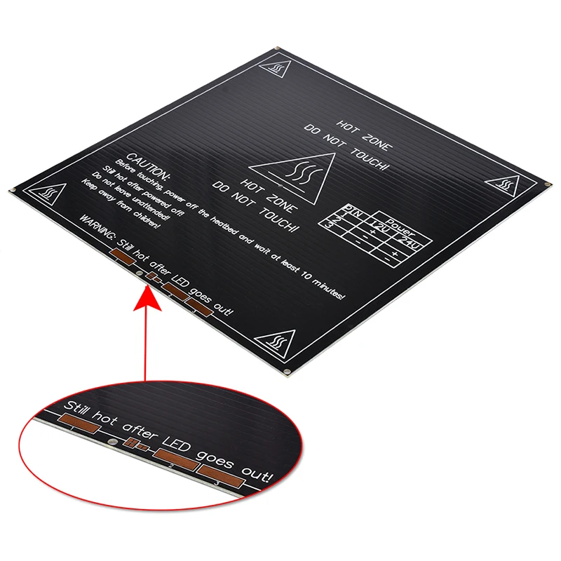 Reprap MK2B Heatbed 214*214*1.6 ملليمتر MK2B ساخنة السرير PCB Led الثرمستور ل 3D طابعة مثل MK2A مرتعا ل 3D أجزاء الطابعة مندل