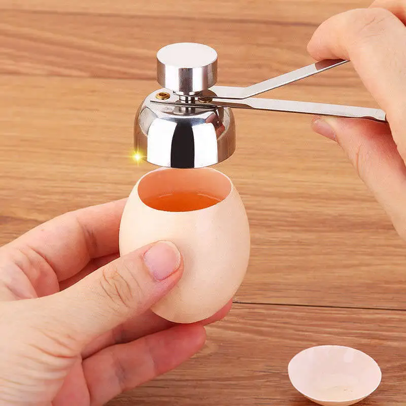 Hot Stainless Steel Egg Shell Opener Topper Cutter Cracker Knocker Kitchen Cook
