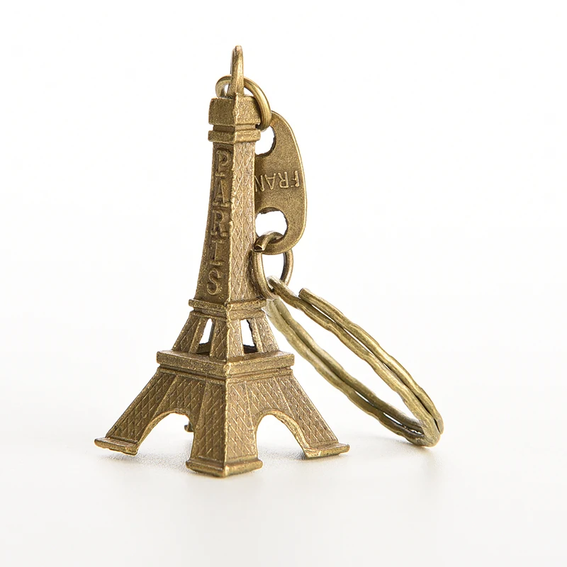 5Cm Bronze Tone Paris Eiffel Tower Figurine Statue Vintage -3378