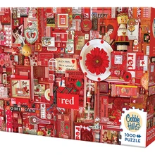Cobble холм Радужный пейзаж красный 1000 шт головоломки игрушки вентиляторы ограниченное количество головоломки День рождения Рождественский подарок