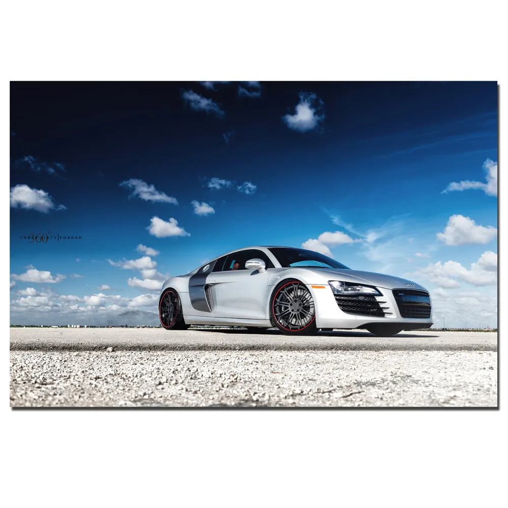 Audi R8 Super Sports Car Poster Canvas Cloth Fabric Print for Home