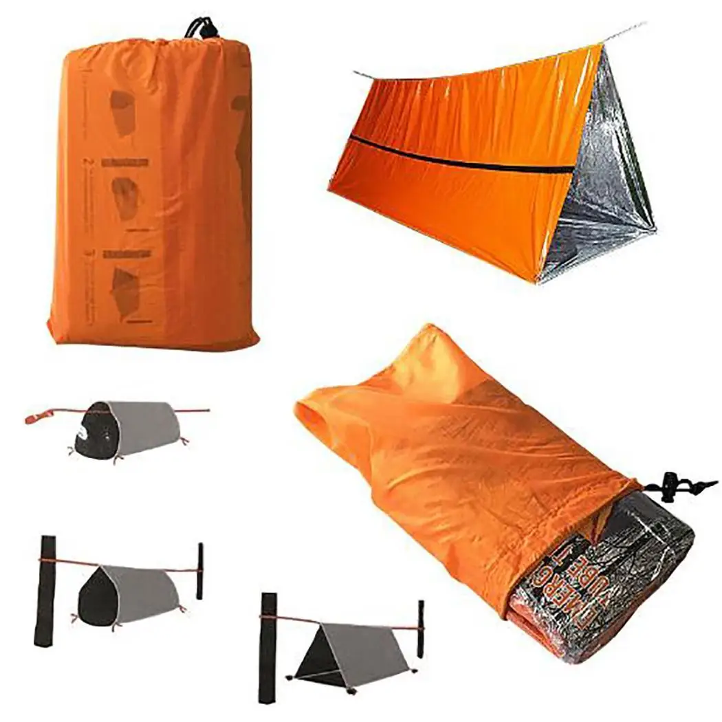 

Outdoors Emergency Shelter Foldable Waterproof Thermal Cycling Hiking Survival Camping Tent Rescue Ultra-thin Emergency Tents