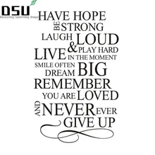 Вдохновляющие никогда не откажитесь от цитаты наклейки на стену Текст виниловые Съемные Наклейки на стены художественные фрески обои для детской комнаты