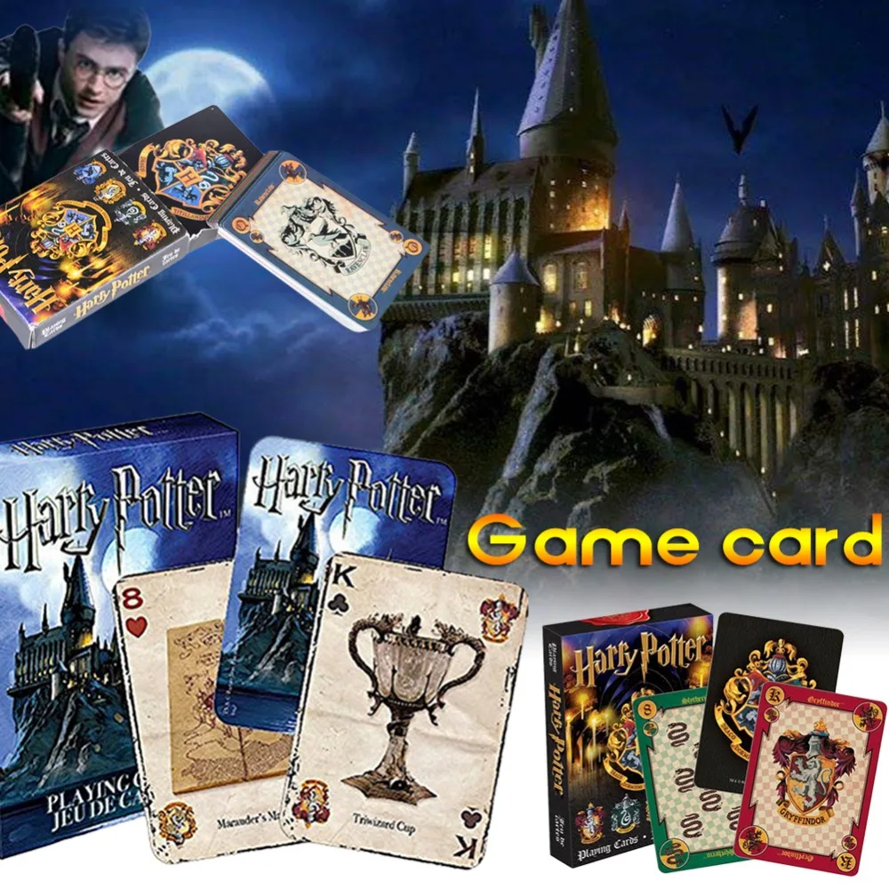 

Harry Potter Playing Game Cards Kids Magic Deck Game English Poker Sets Family Fun Kids Toy Gift