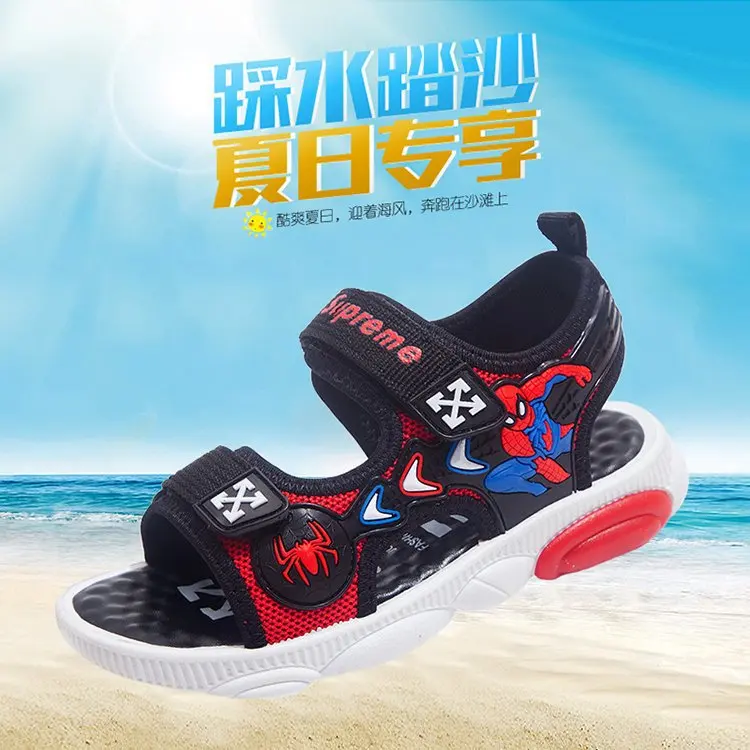 ZYJ Kids Spiderman Summer Sandals Garden Boys Girls Cartoon Bear Spider Man Shoes Sport Anti Slip Baby Beach Sandal Shoes (2)