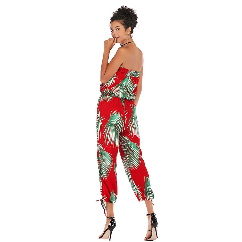 Plus Size Jumpsuit Summer Women Sleeveless Print Long Jumpsuit Casual Club Wear Wide Leg Slash Neck Elegant Jumpsuit Combinai Plus Size Jumpsuit Summer Women Sleeveless Print Long Jumpsuit Casual Club Wear Wide Leg Slash Neck Elegant Jumpsuit Combinai
