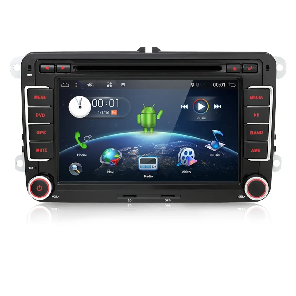 Android 7.1 2 din android car dvd for vw passat b6 golf 5 tiguan polo skoda octavia rapid with steering wheel control car radio